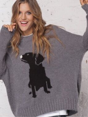 Wooden Ships by Paola Buendia Black Lab Labrador Retriever Dog Puppy Sweater